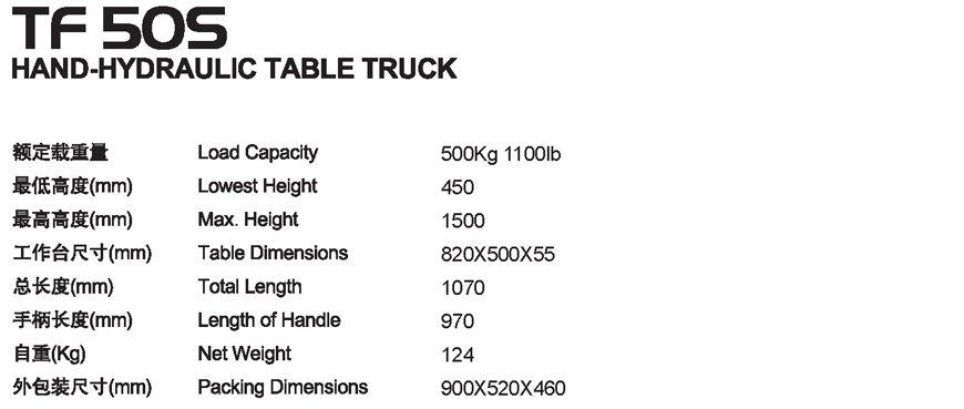 手動(dòng)平臺(tái)車(chē) TF 50S